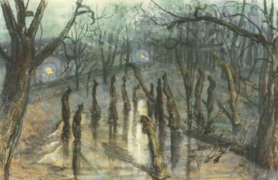 Stanislaw Ignacy Witkiewicz The Planty Park by Night-Straw-Men (mk19)